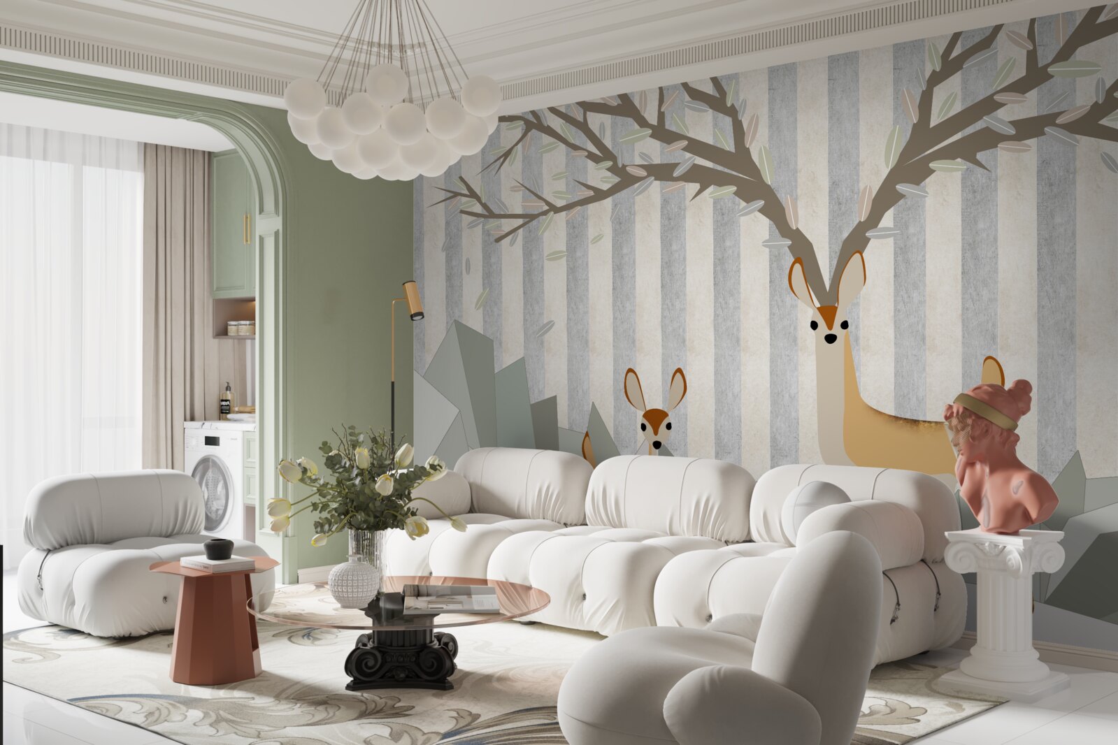 Fotobehang hert op abstracte achtergrond