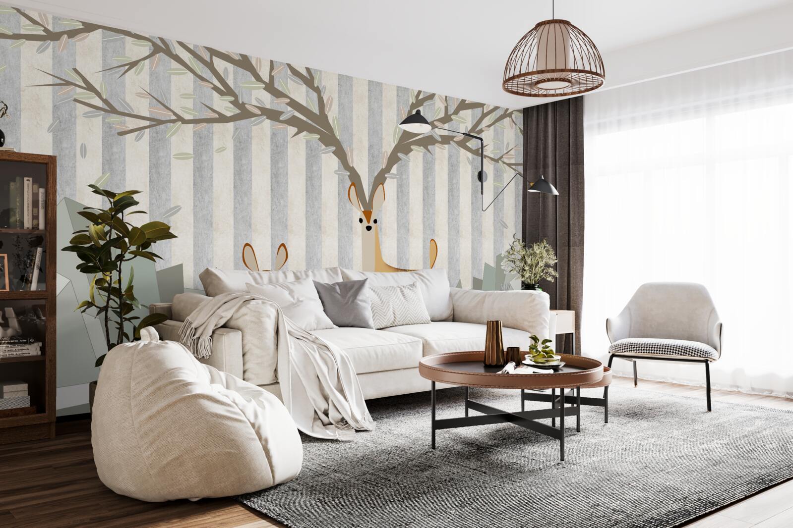 Fotobehang hert op abstracte achtergrond