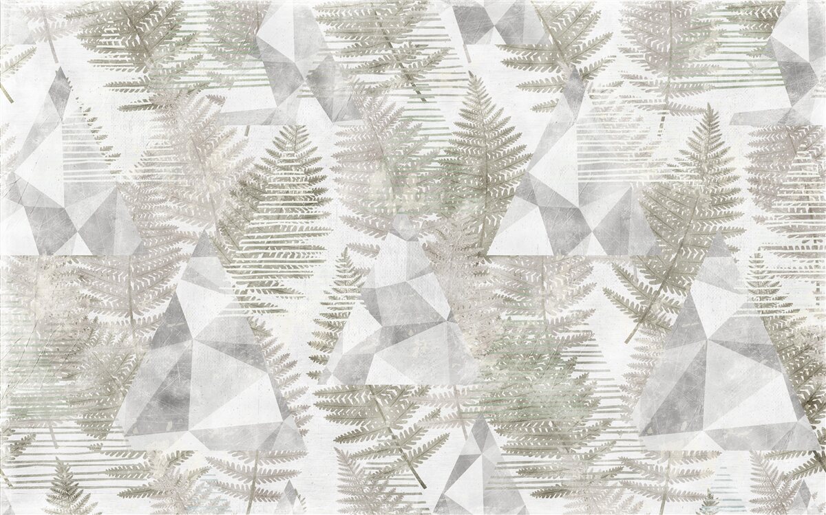 Fotobehang abstract met tropische bladeren