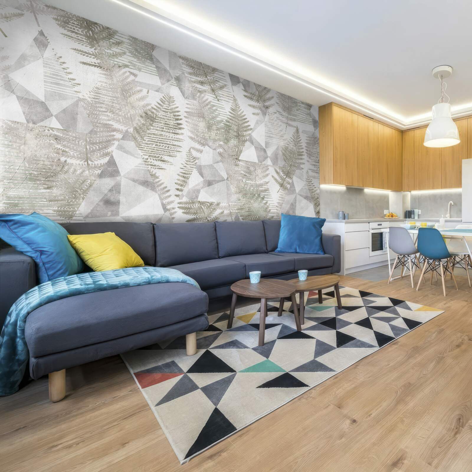 Fotobehang abstract met tropische bladeren