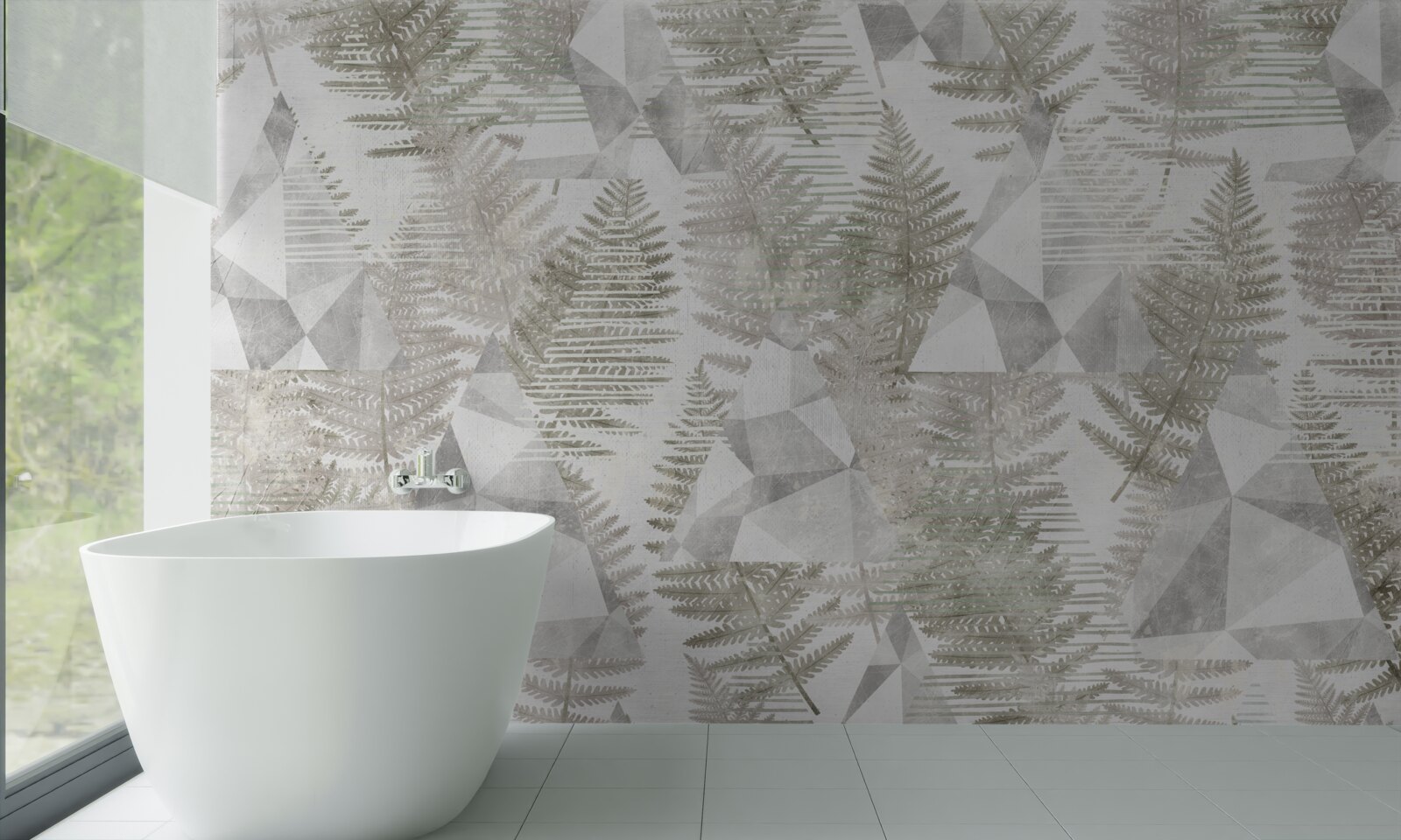 Fotobehang abstract met tropische bladeren