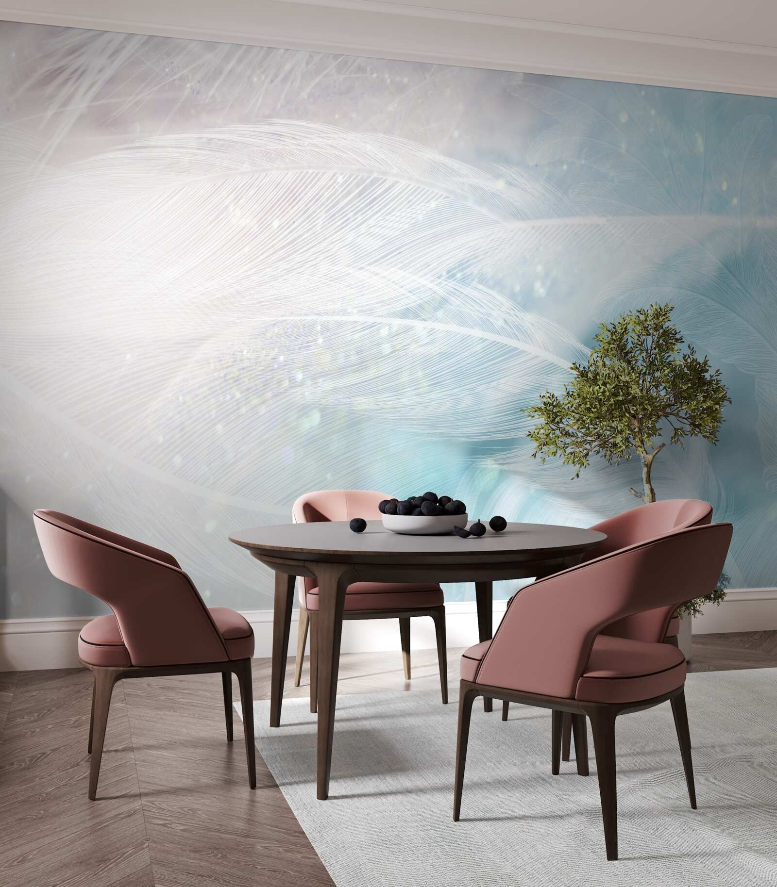 Fotobehang veren in het abstracte