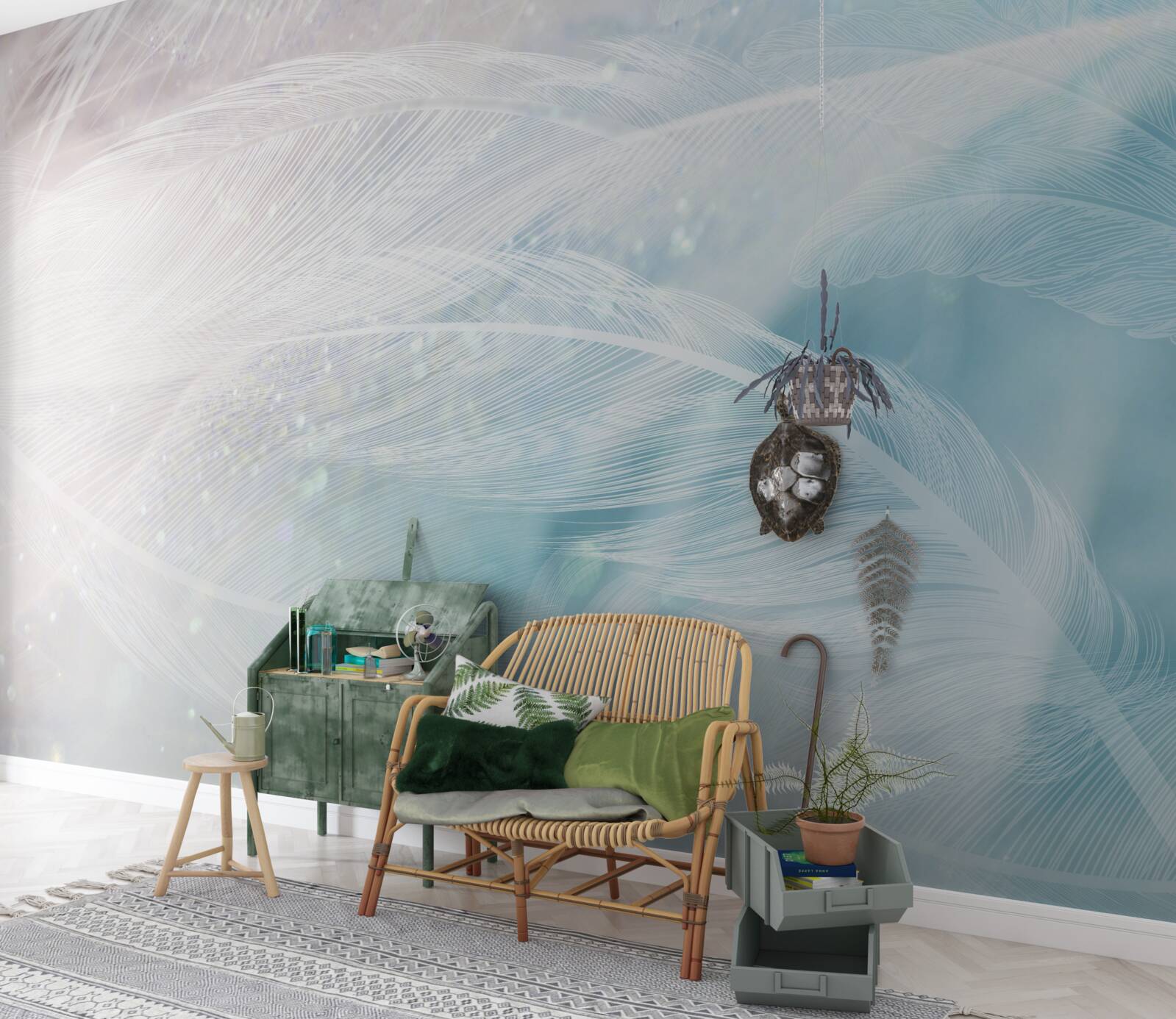 Fotobehang veren in het abstracte