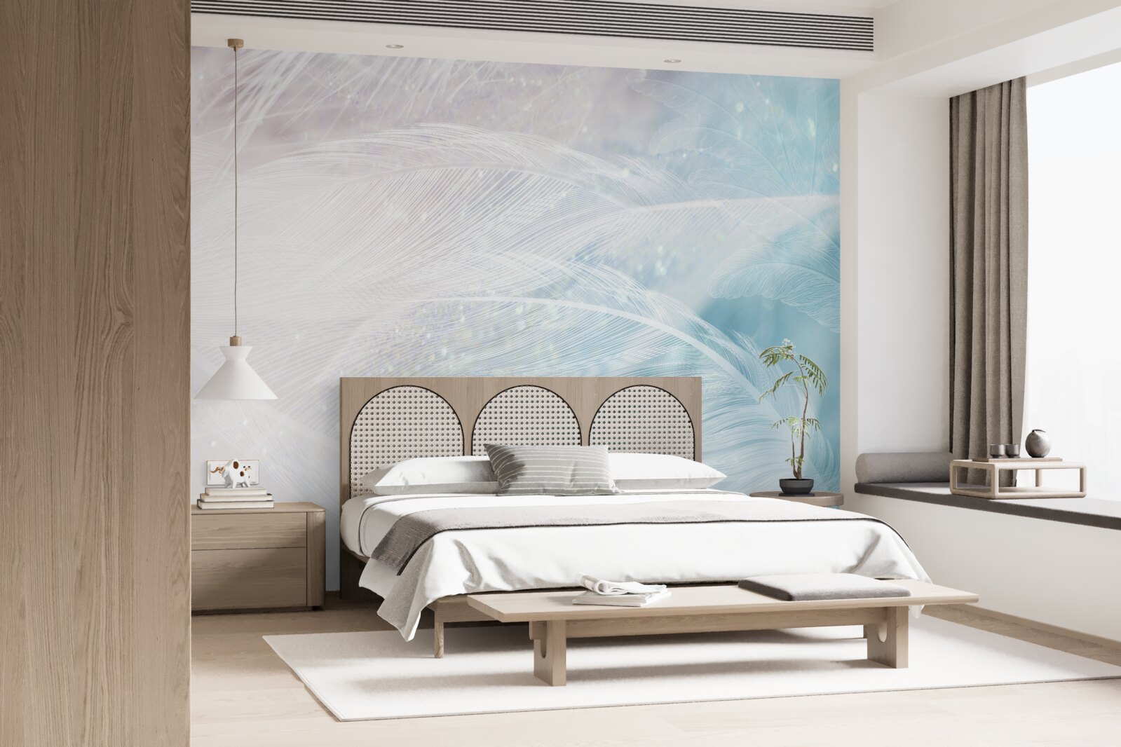 Fotobehang veren in het abstracte