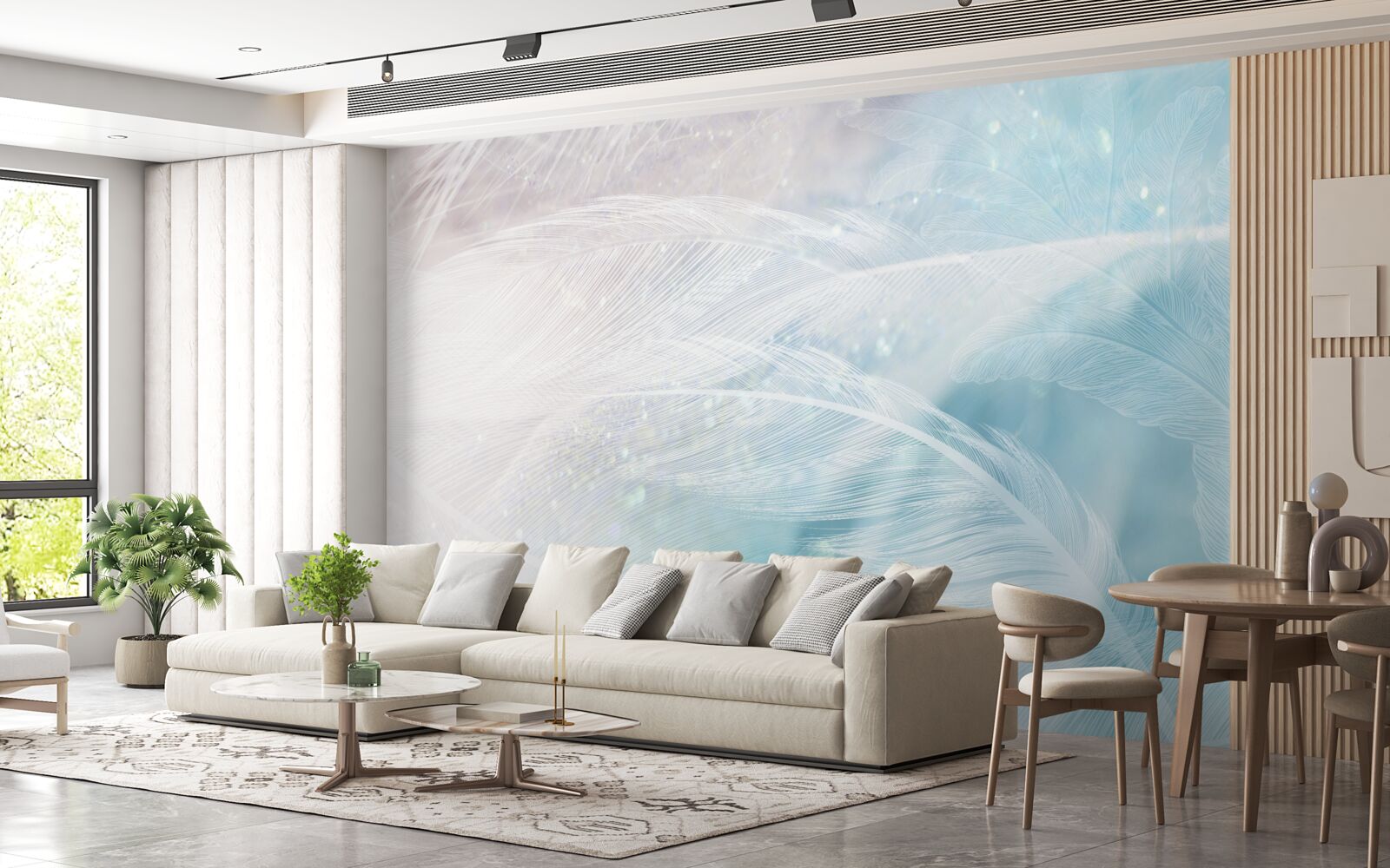 Fotobehang veren in het abstracte