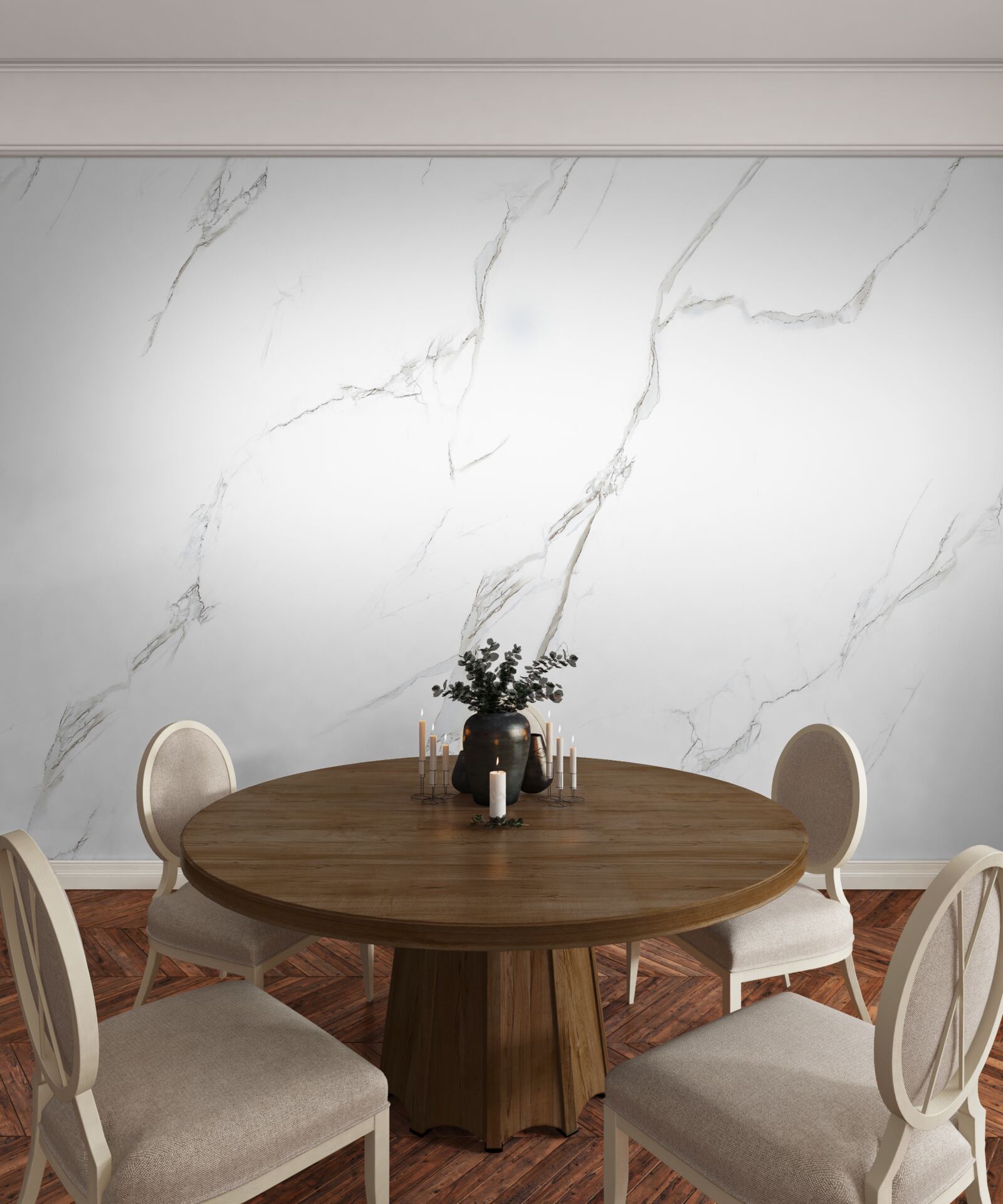 Fotobehang sneeuwwit marmer