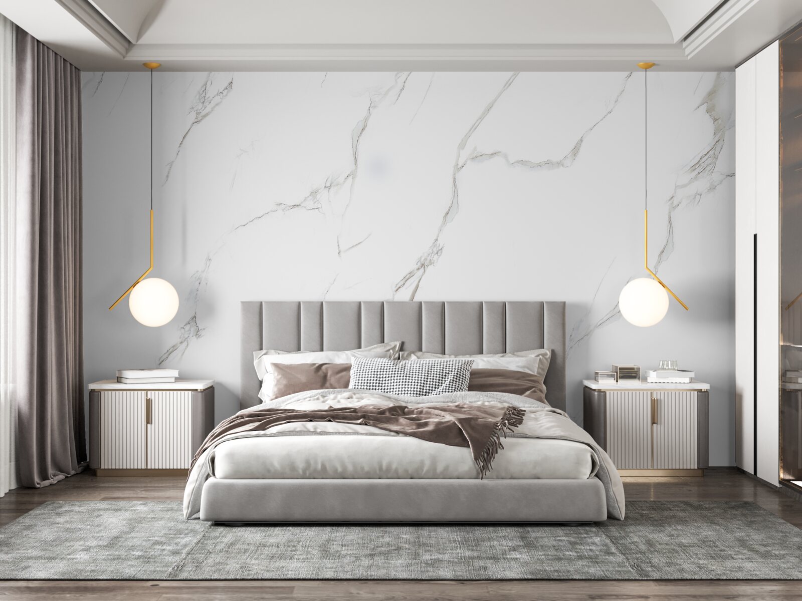 Fotobehang sneeuwwit marmer