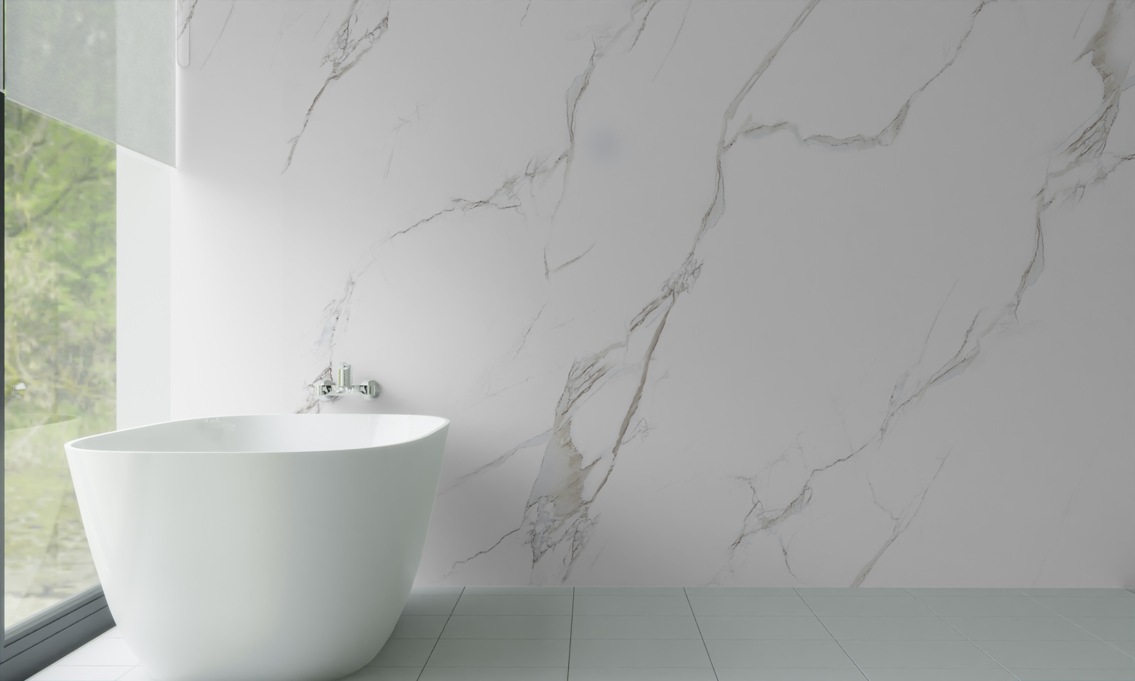 Fotobehang sneeuwwit marmer