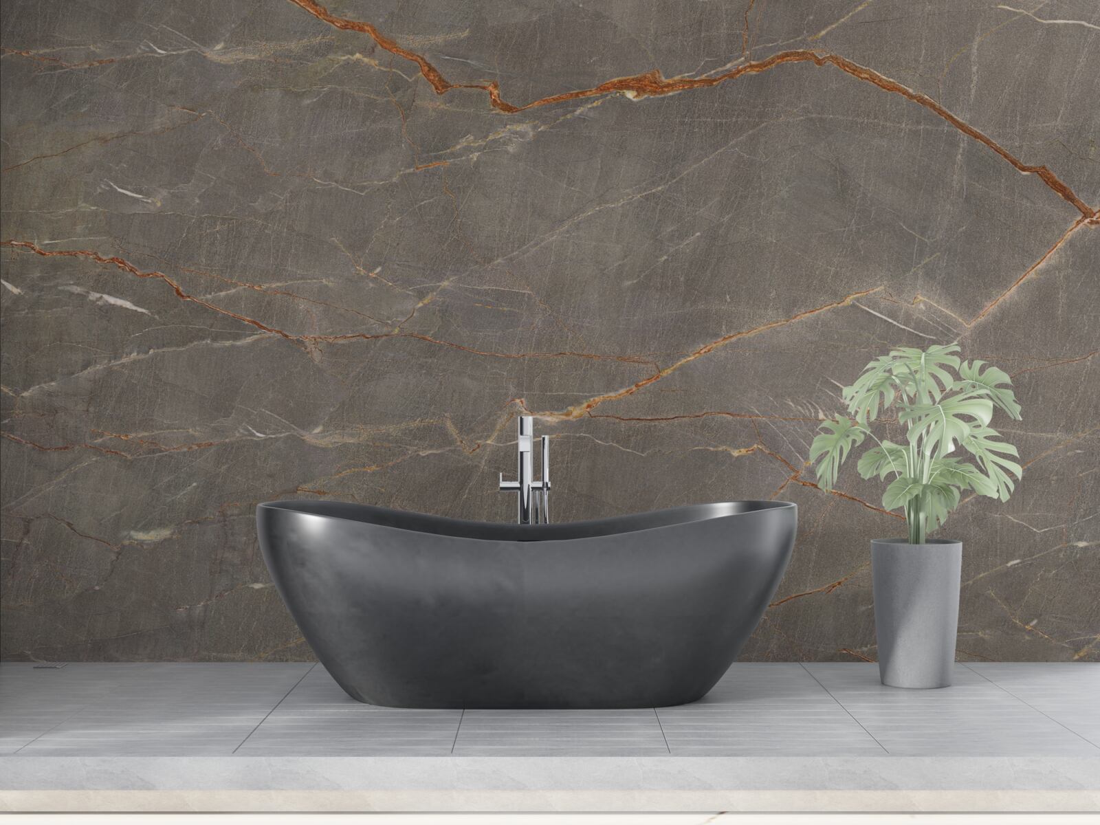 Fotobehang bruin marmer met gouden schaduw