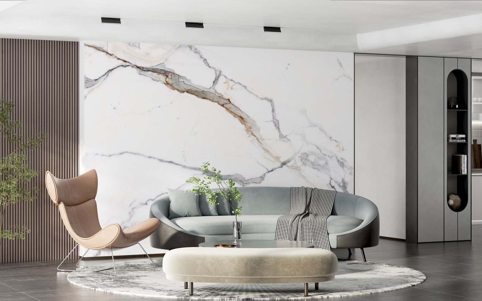 Fotobehang knikker met een wazig golfpatroon