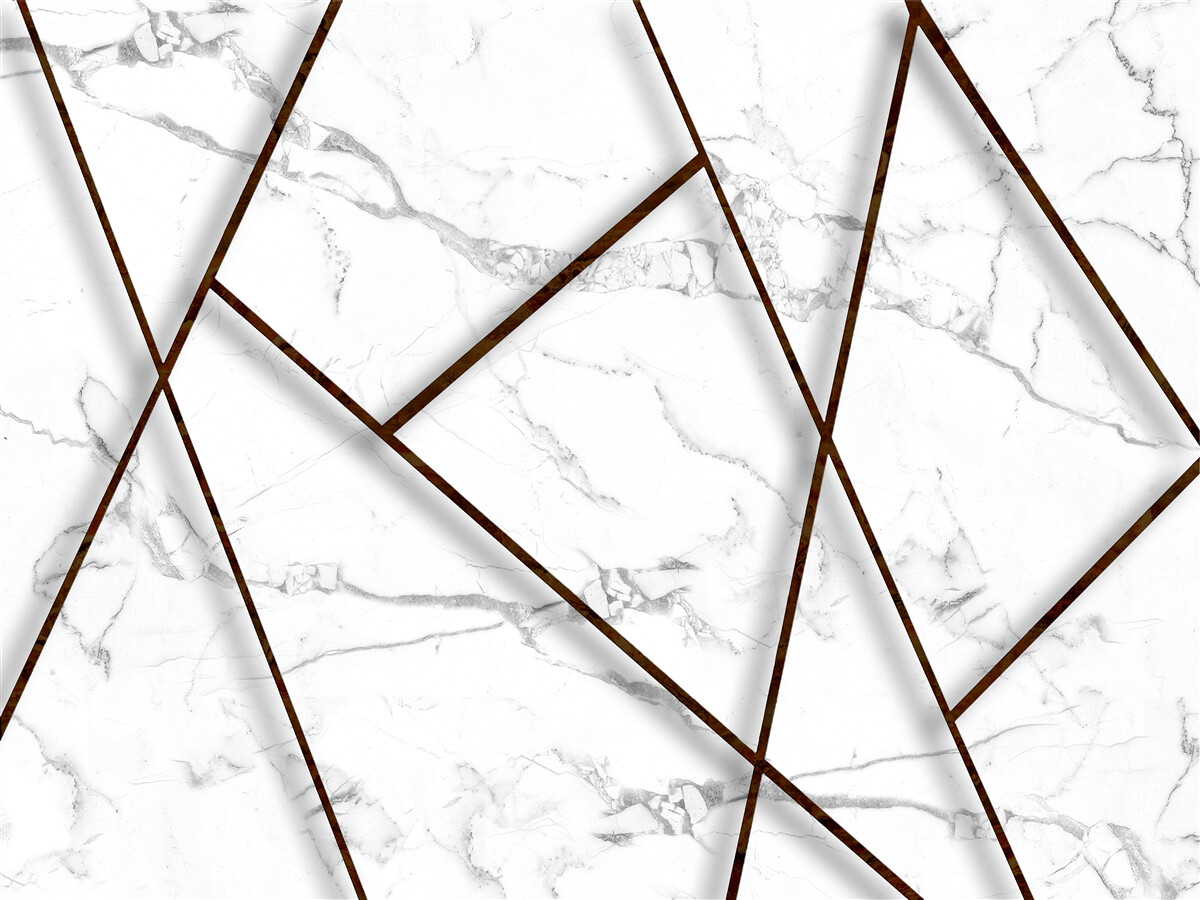 Fotobehang zwarte insluitsels op wit marmer