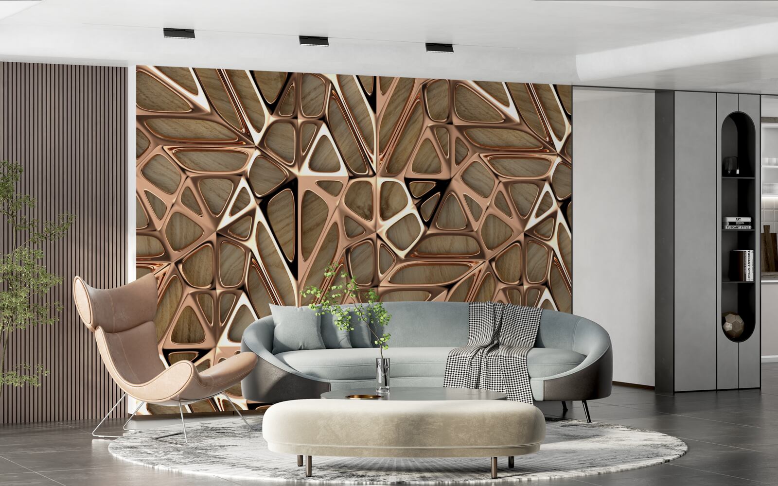 Fotobehang hout- en metaaltexturen