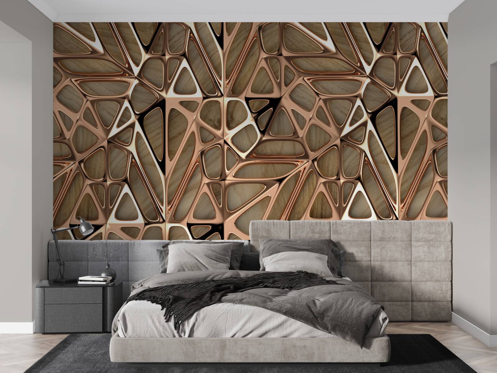 Fotobehang hout- en metaaltexturen