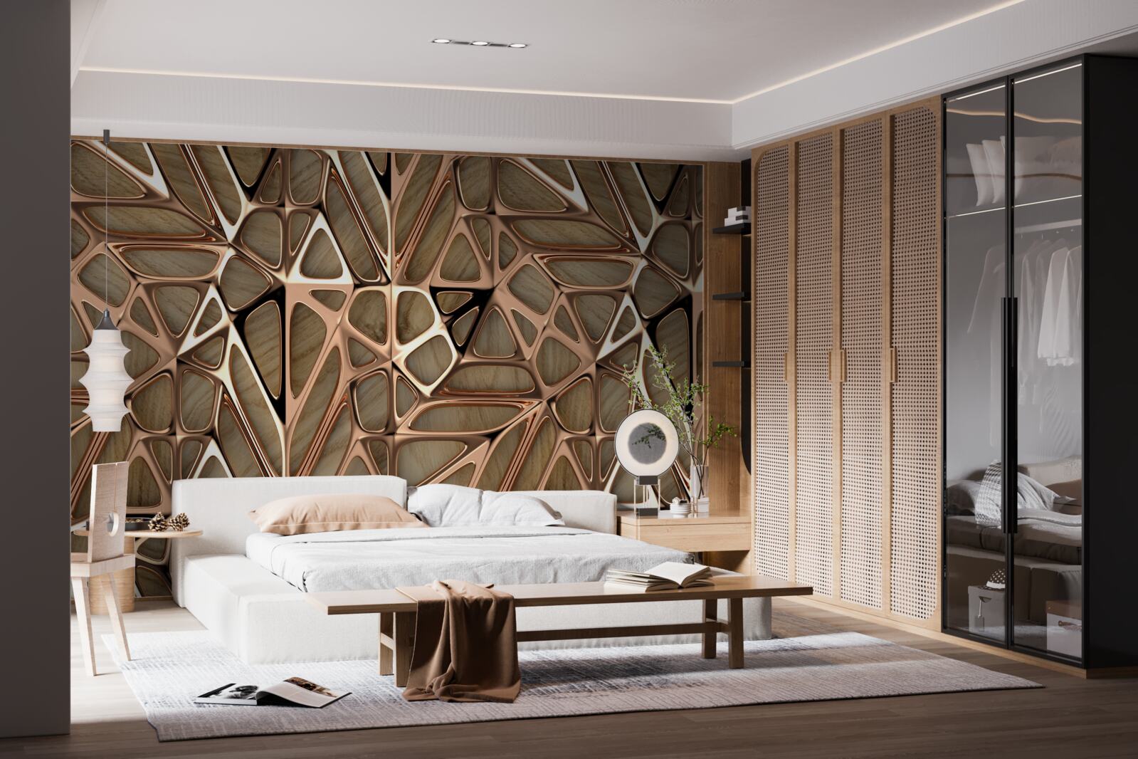 Fotobehang hout- en metaaltexturen