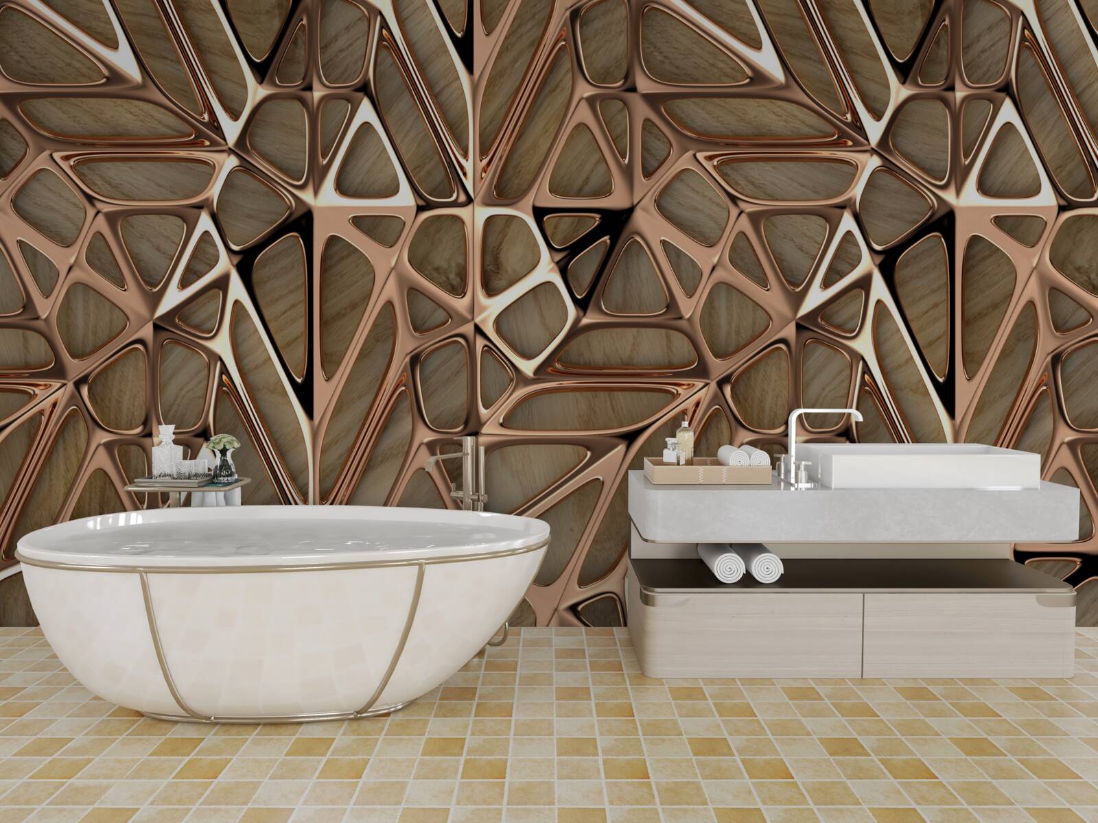 Fotobehang hout- en metaaltexturen