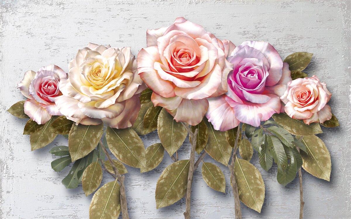 Fotobehang een boeket prachtige rozen