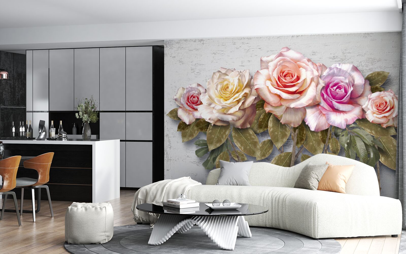 Fotobehang een boeket prachtige rozen