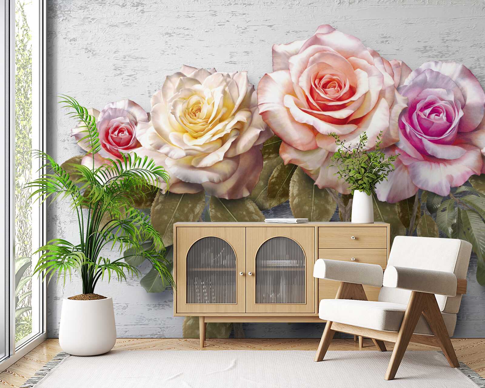 Fotobehang een boeket prachtige rozen