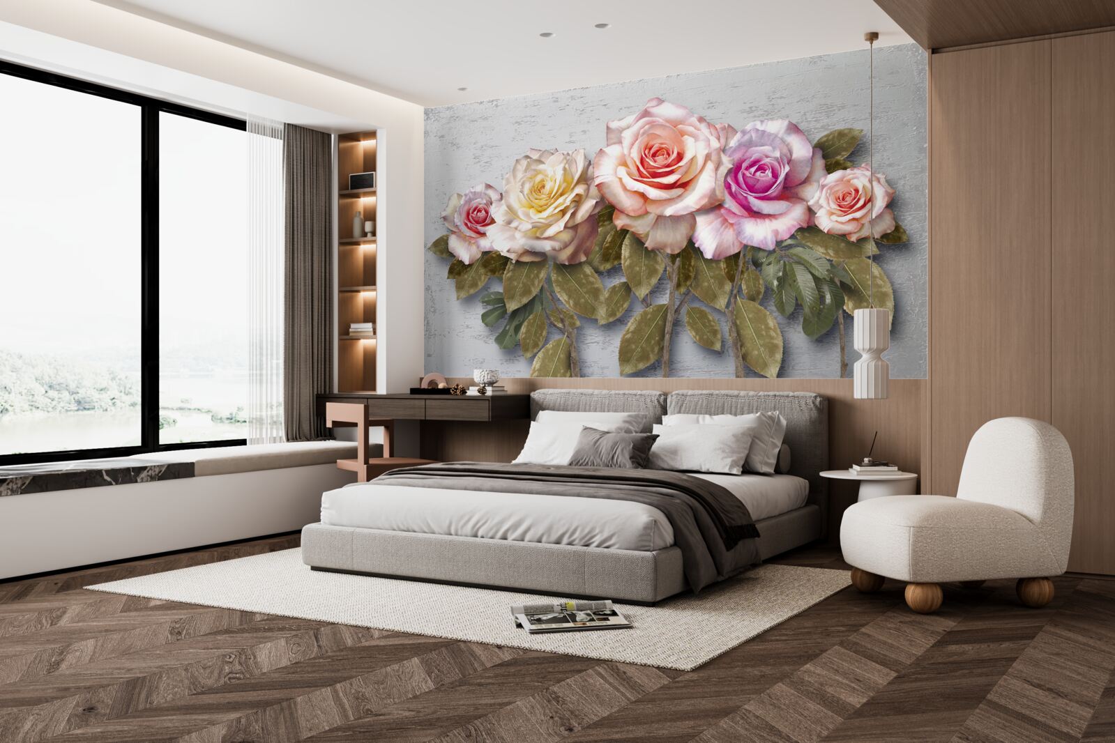 Fotobehang een boeket prachtige rozen