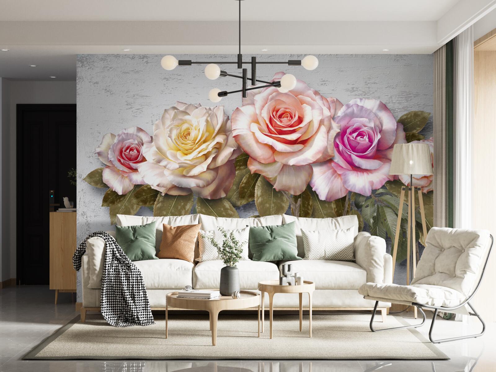 Fotobehang een boeket prachtige rozen