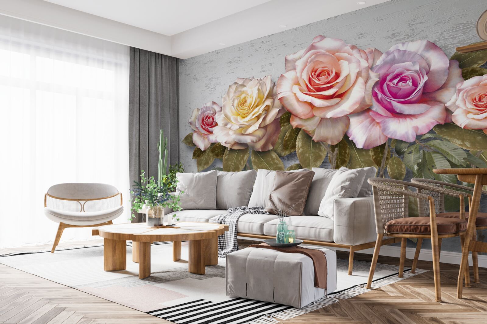 Fotobehang een boeket prachtige rozen