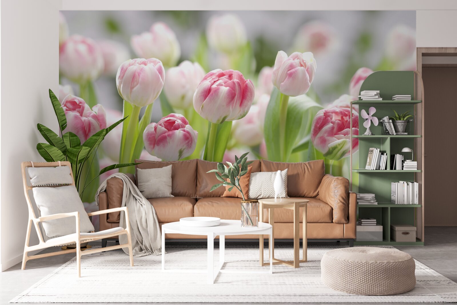 Fotobehang ongeopende tulpenknoppen