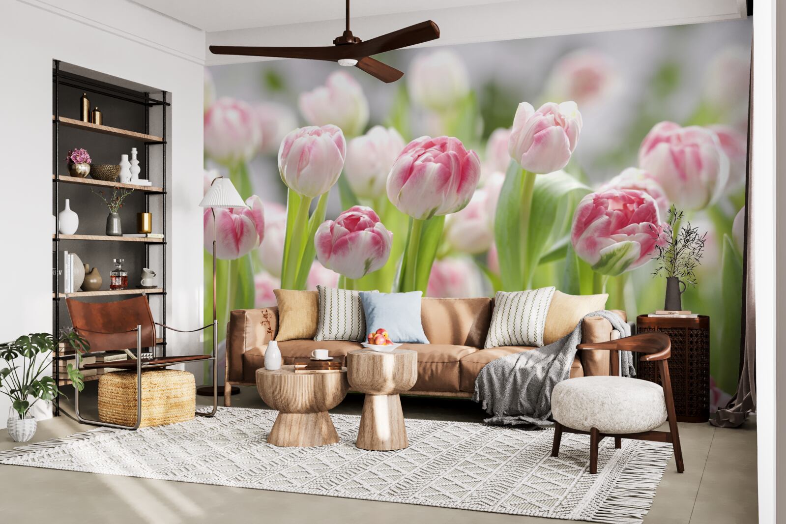 Fotobehang ongeopende tulpenknoppen