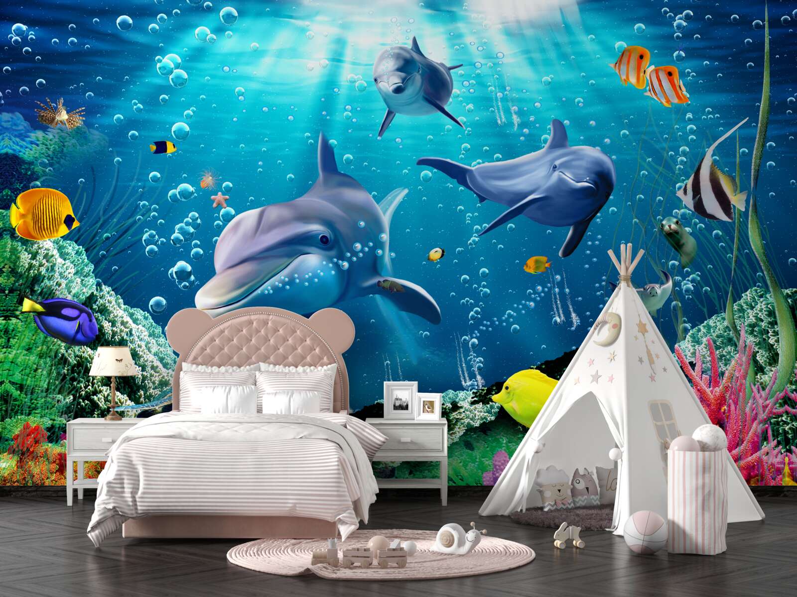 Fotobehang de onderwaterwereld met zijn bewoners