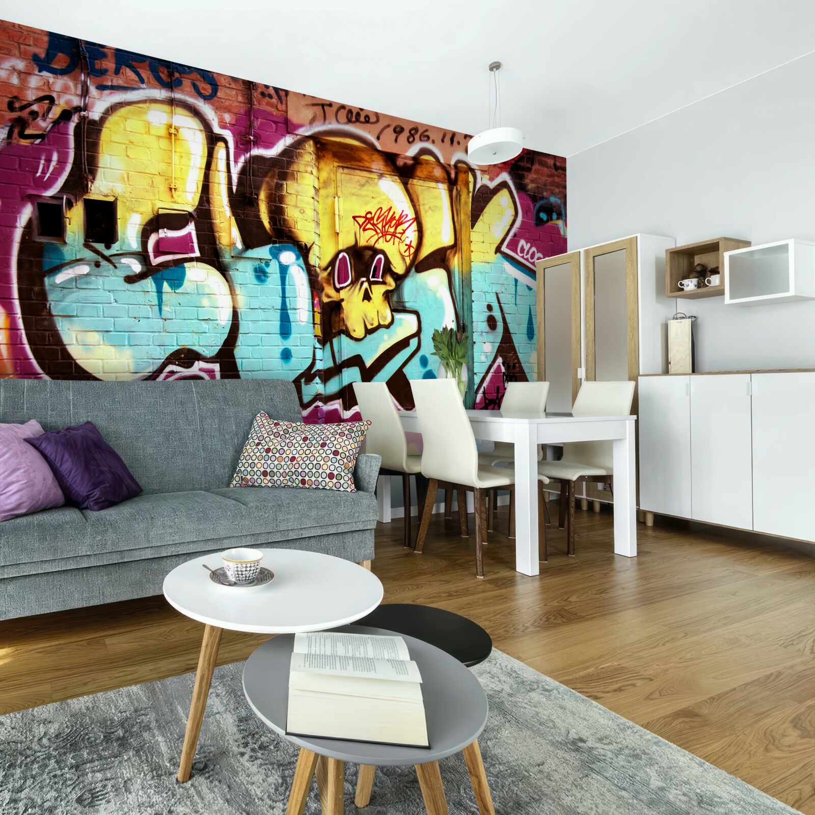 Fotobehang graffiti met heldere letters