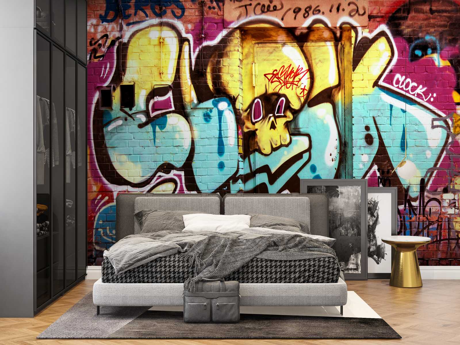 Fotobehang graffiti met heldere letters