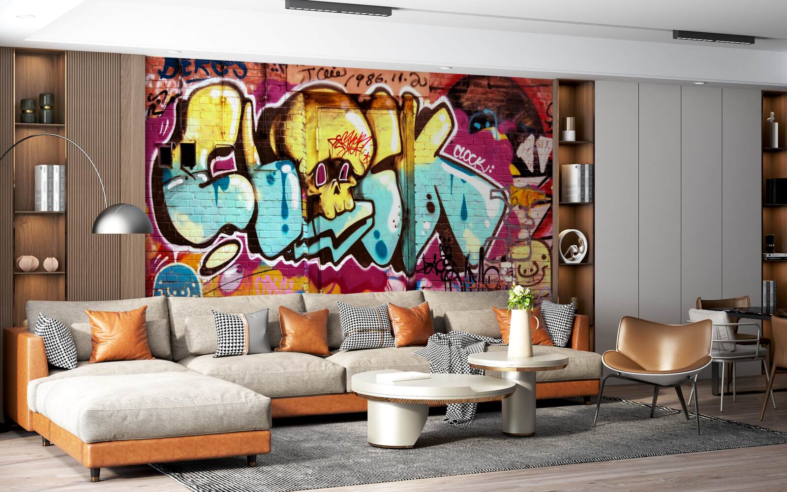 Fotobehang graffiti met heldere letters