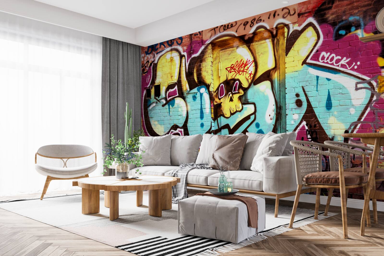 Fotobehang graffiti met heldere letters