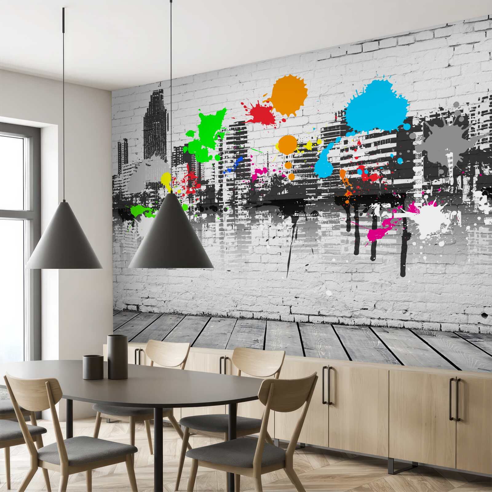 Fotobehang stedelijke muur graffiti