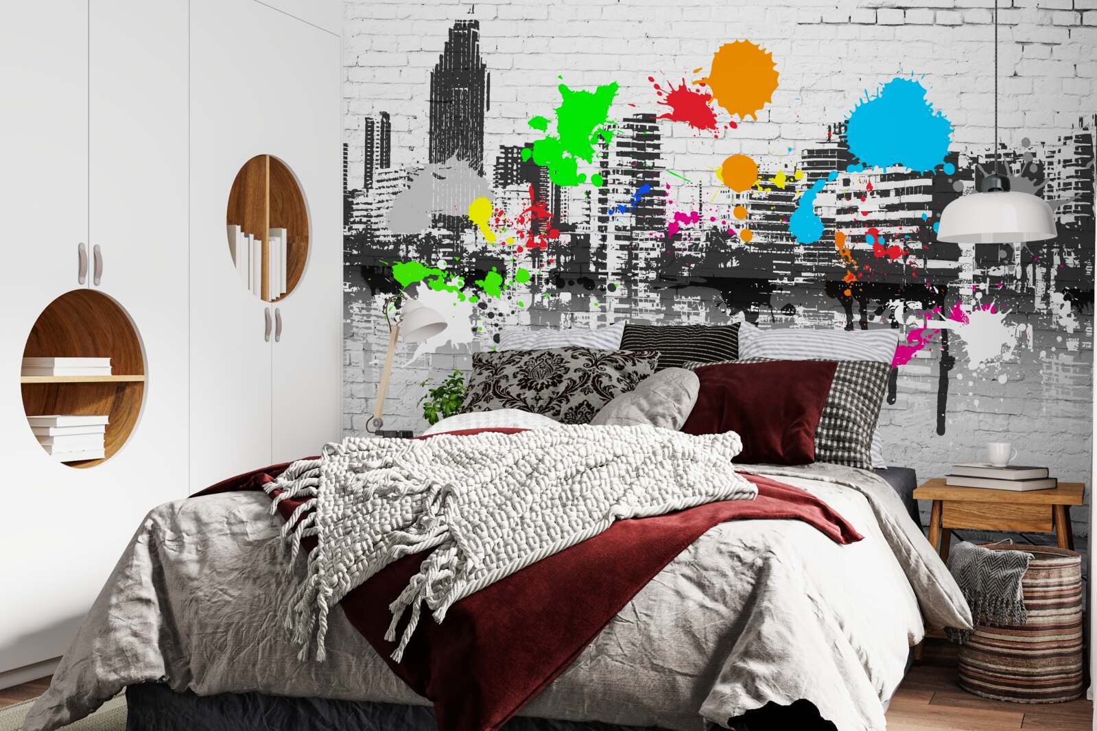 Fotobehang stedelijke muur graffiti