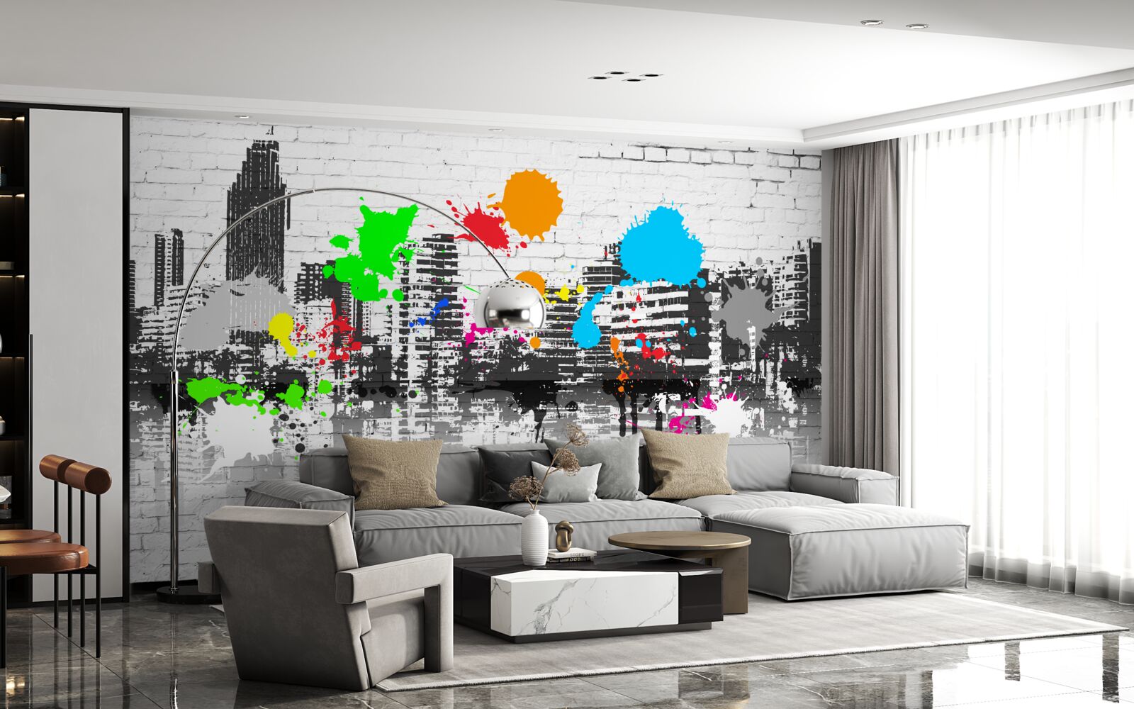 Fotobehang stedelijke muur graffiti