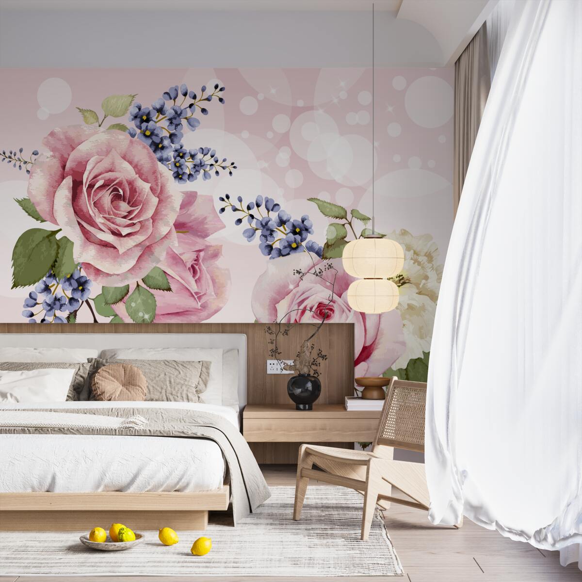 Fotobehang rozenknoppen in het arrangement