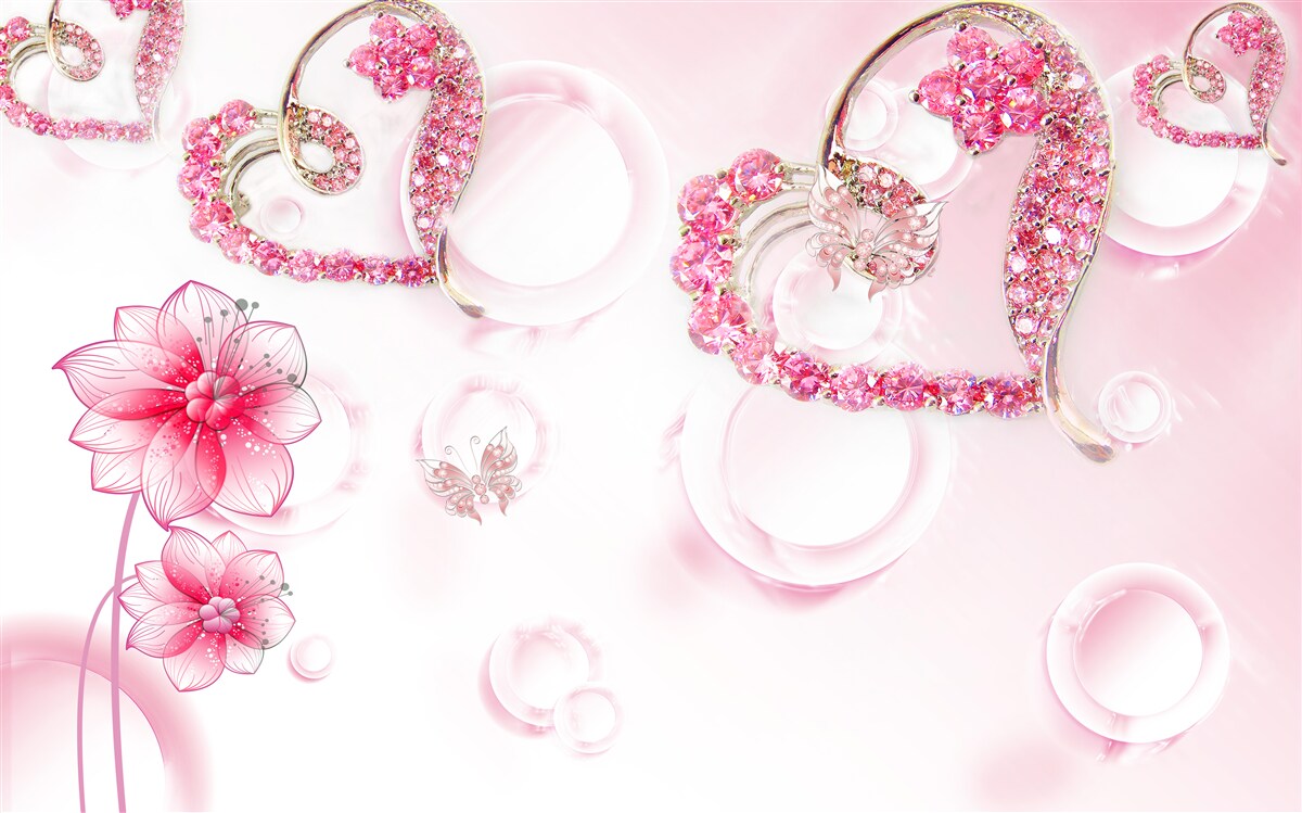 Fotobehang gouden sieraden met stenen