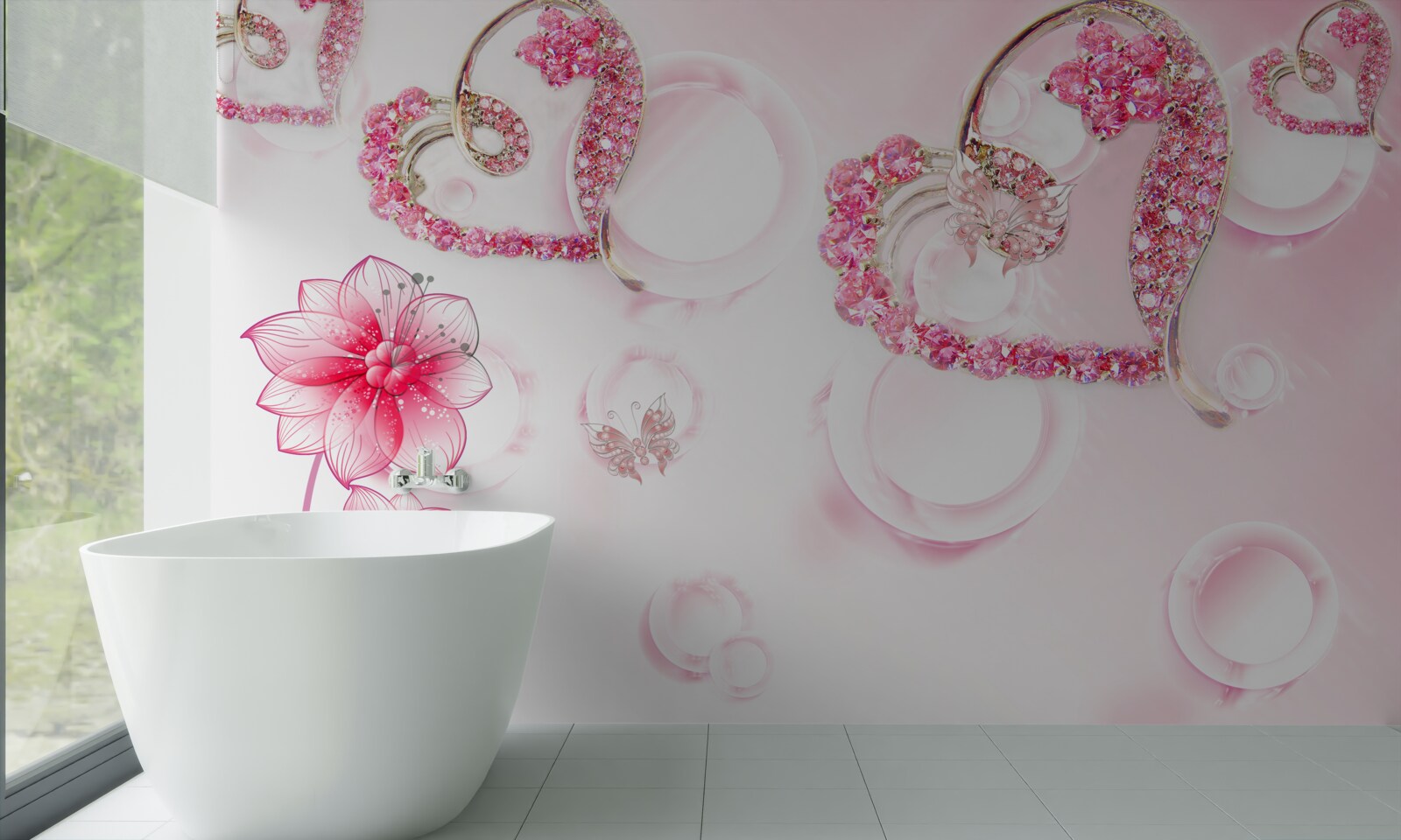 Fotobehang gouden sieraden met stenen