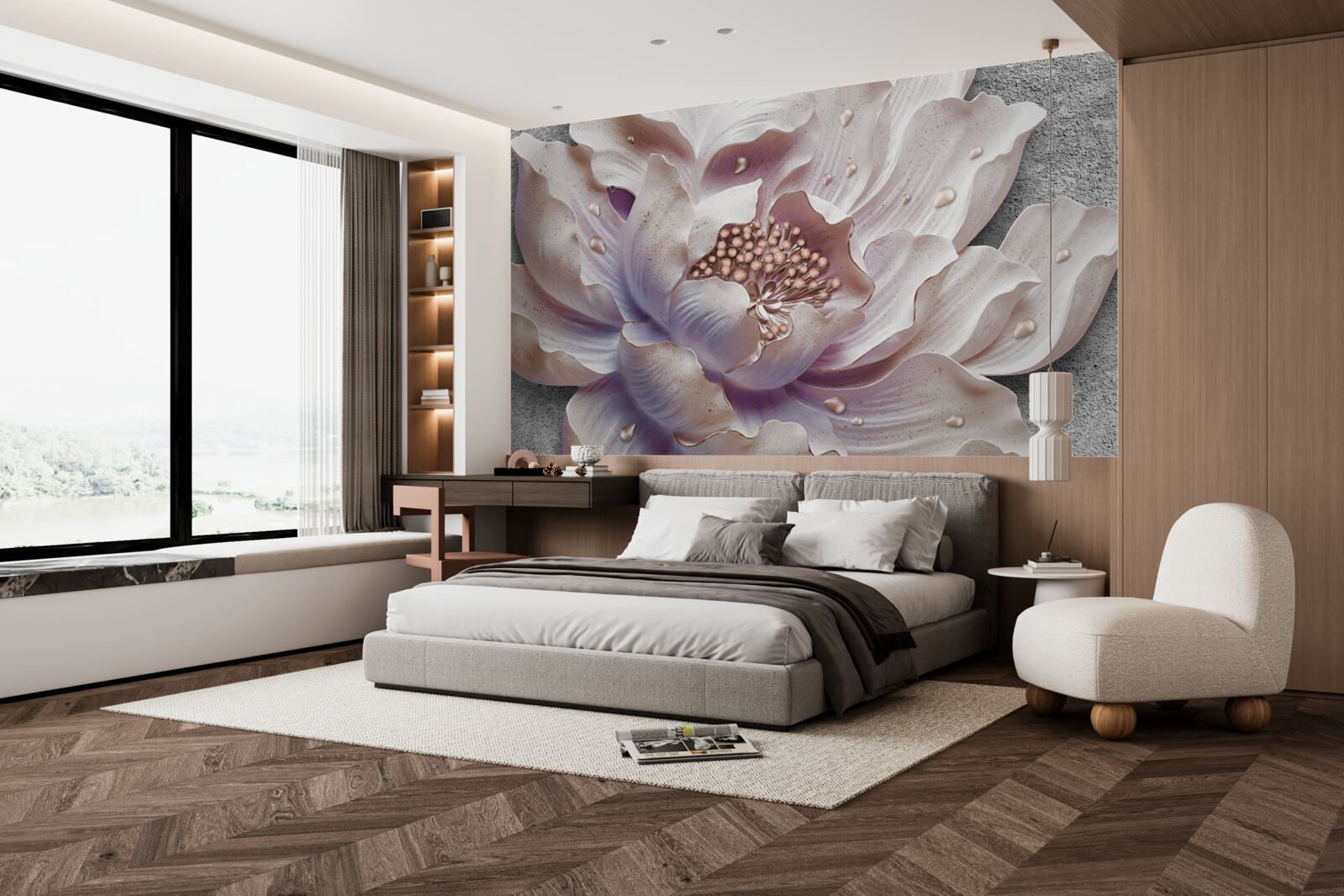 Fotobehang prachtige pioenroos knop