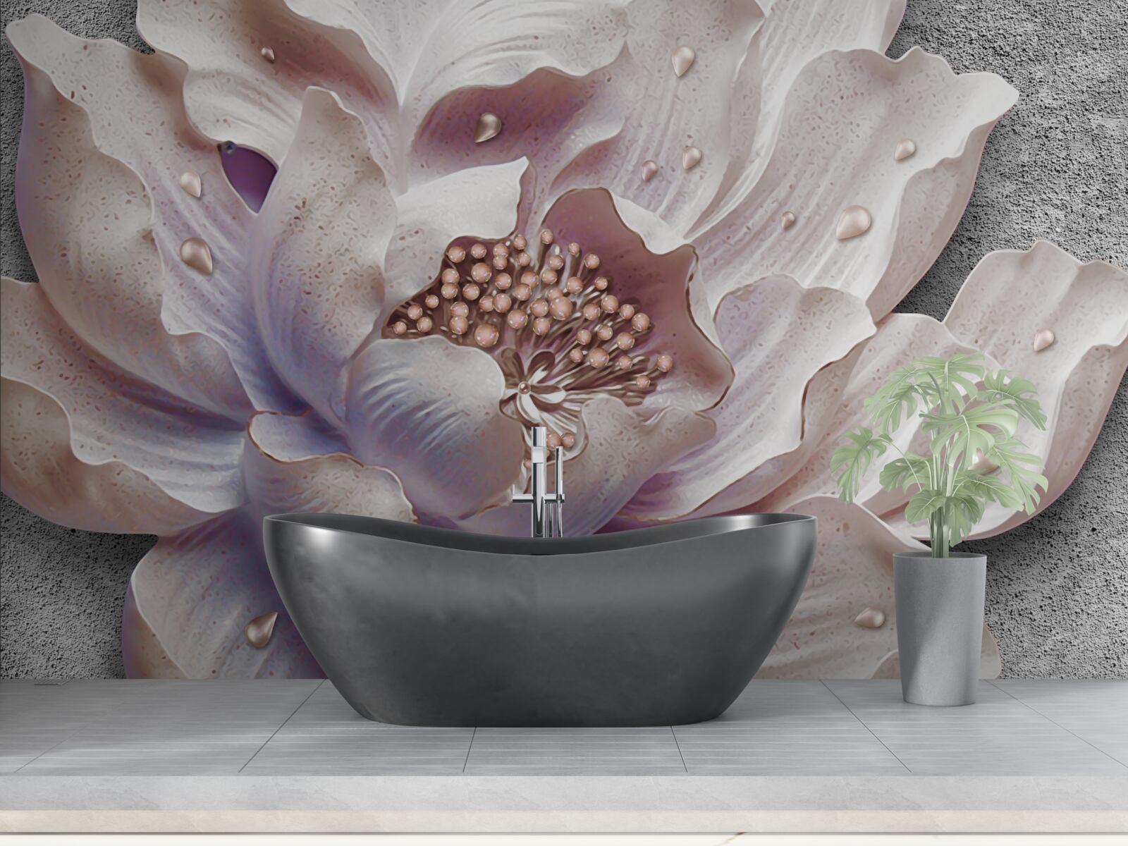 Fotobehang prachtige pioenroos knop