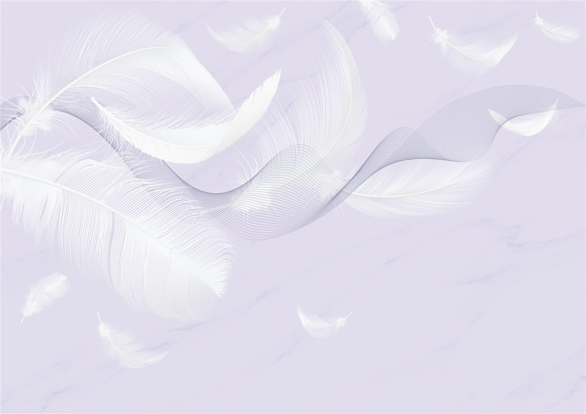 Fotobehang Sneeuwwitte, luchtige veren