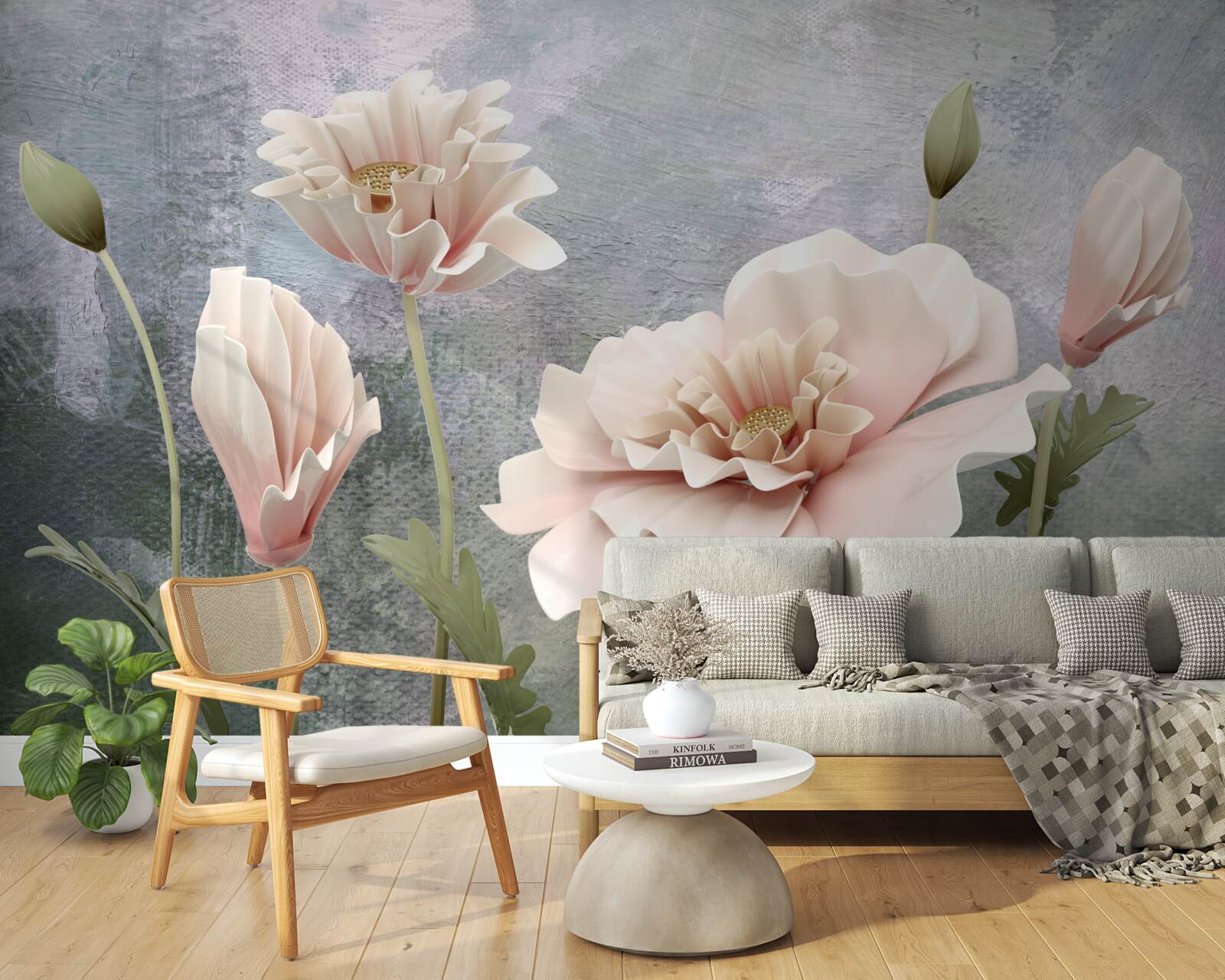 Fotobehang na de nacht bloeien de knoppen