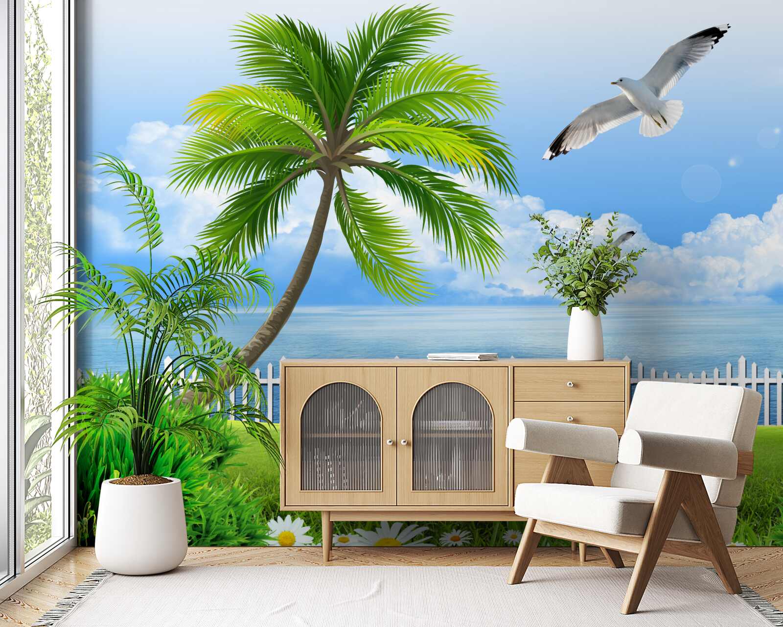 Fotobehang zonnige dag aan de kust