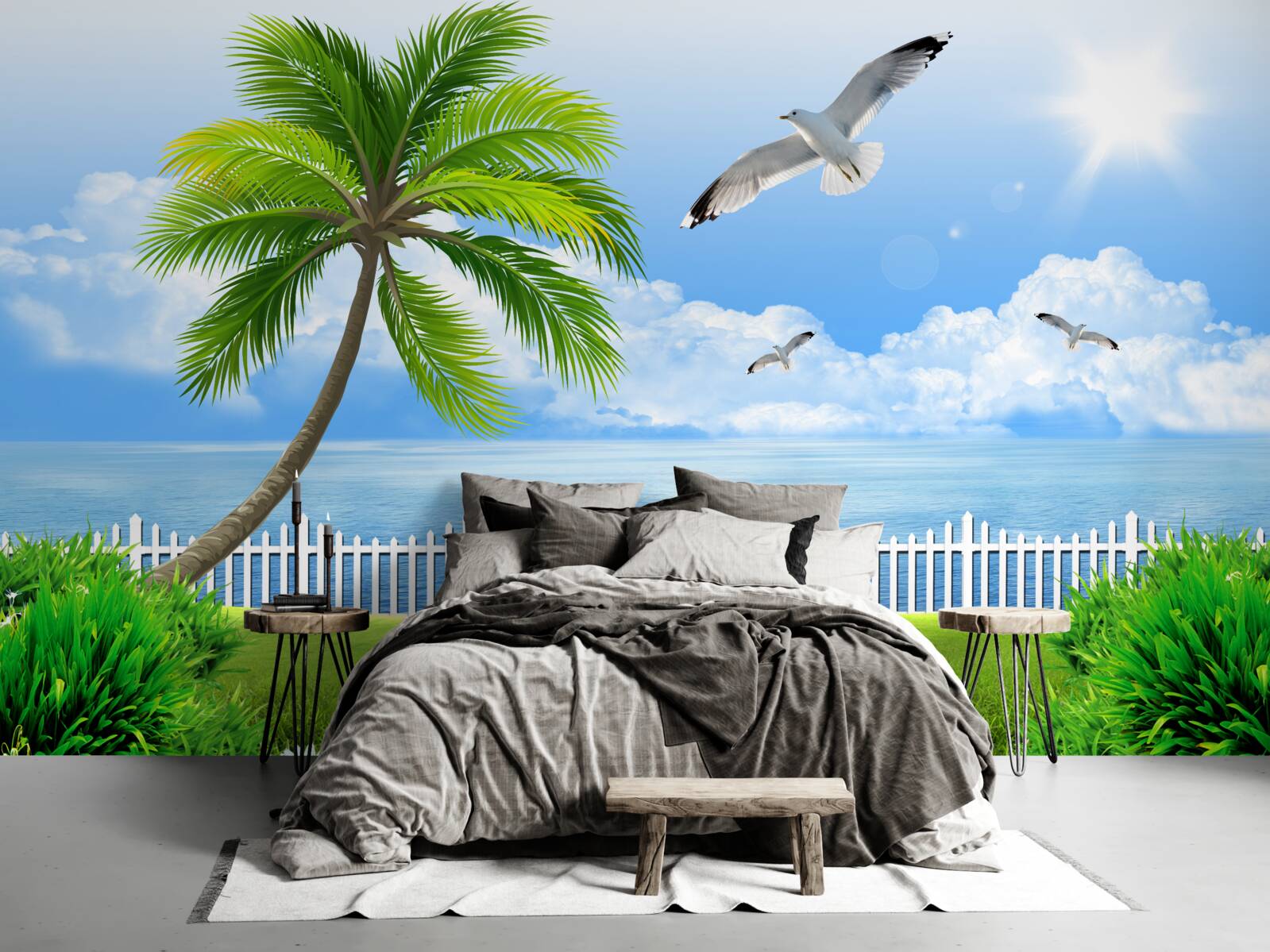 Fotobehang zonnige dag aan de kust