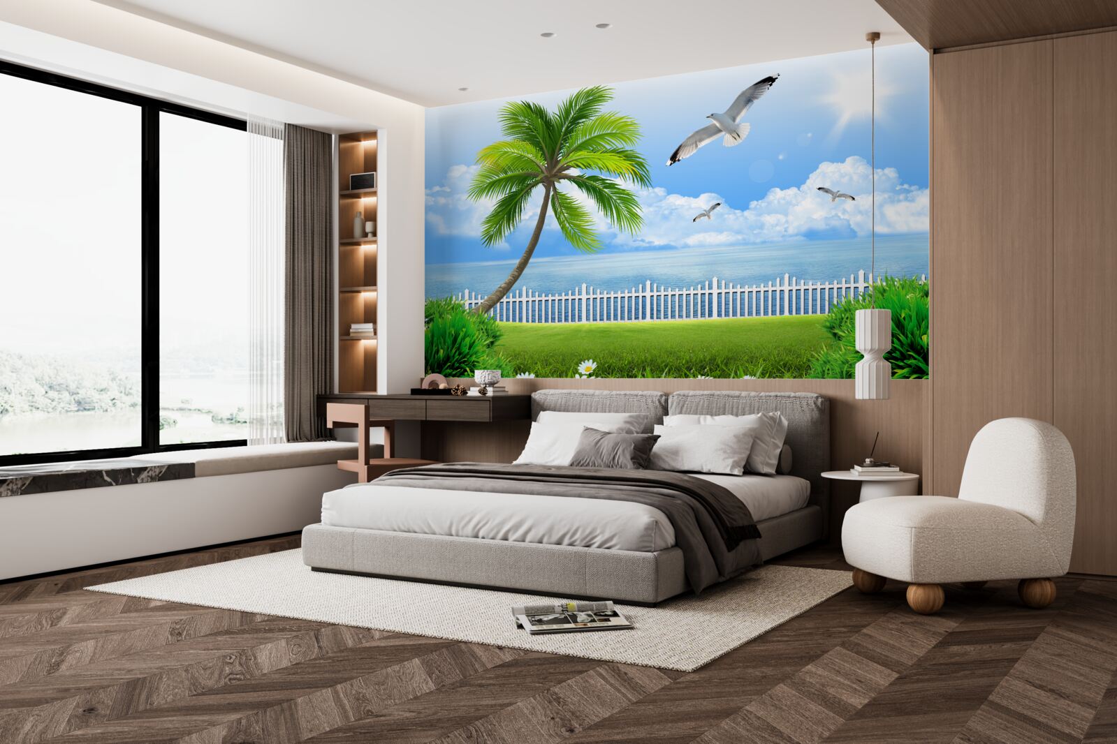 Fotobehang zonnige dag aan de kust