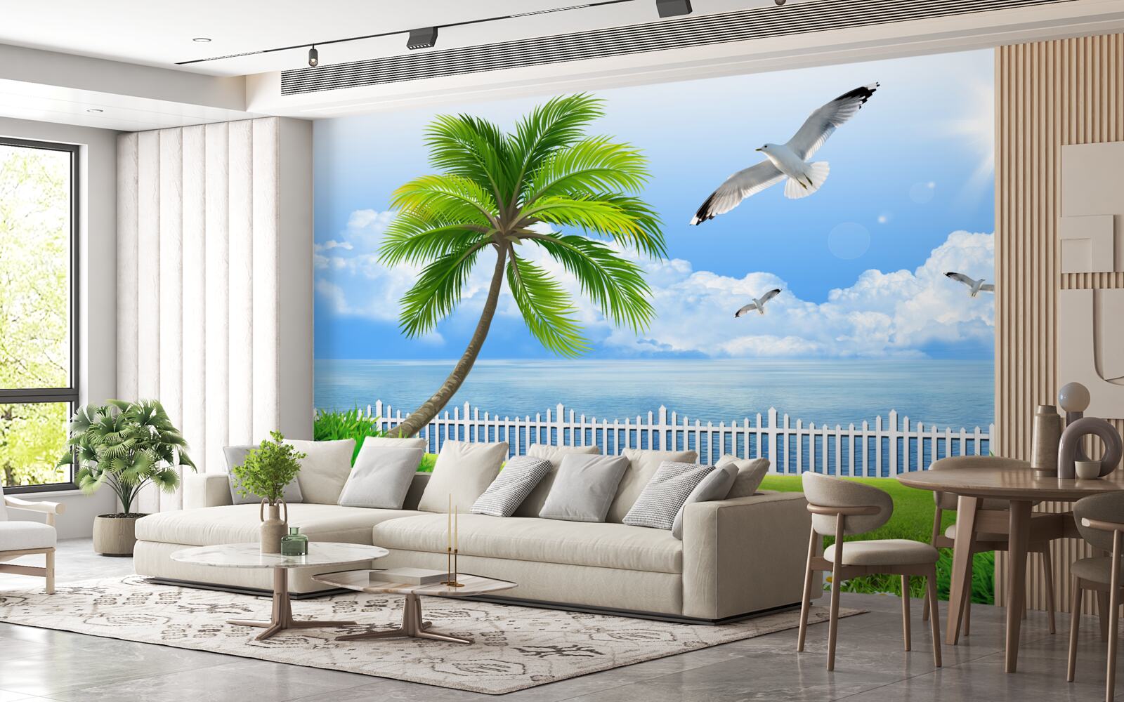 Fotobehang zonnige dag aan de kust