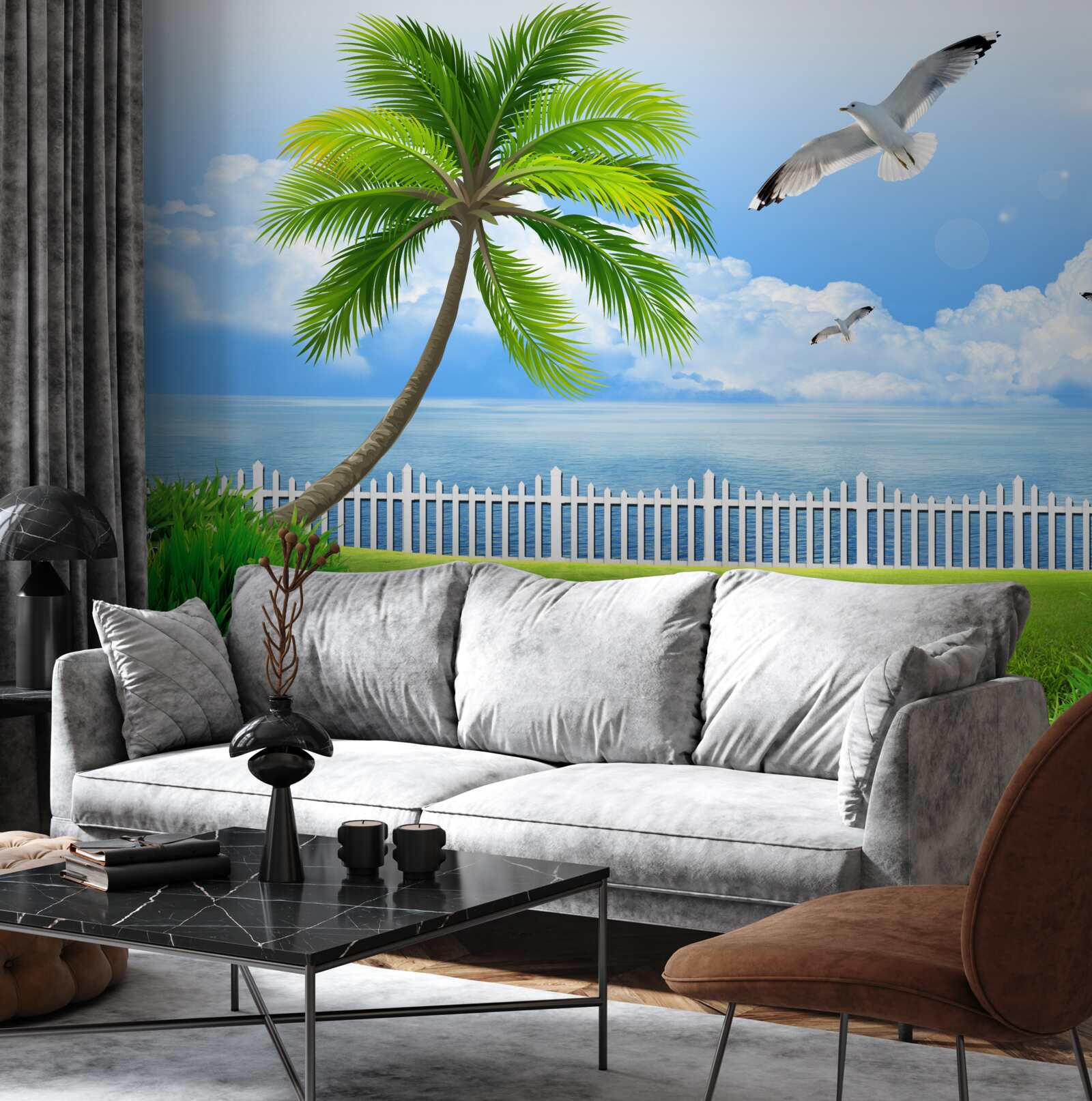 Fotobehang zonnige dag aan de kust