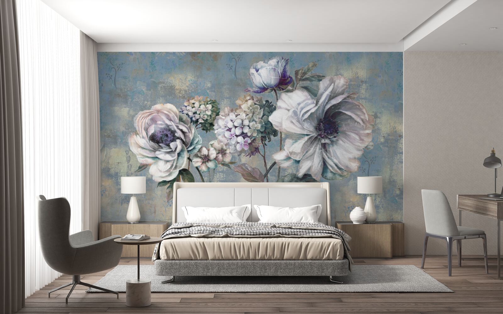 Fotobehang zomerbloemenboeket