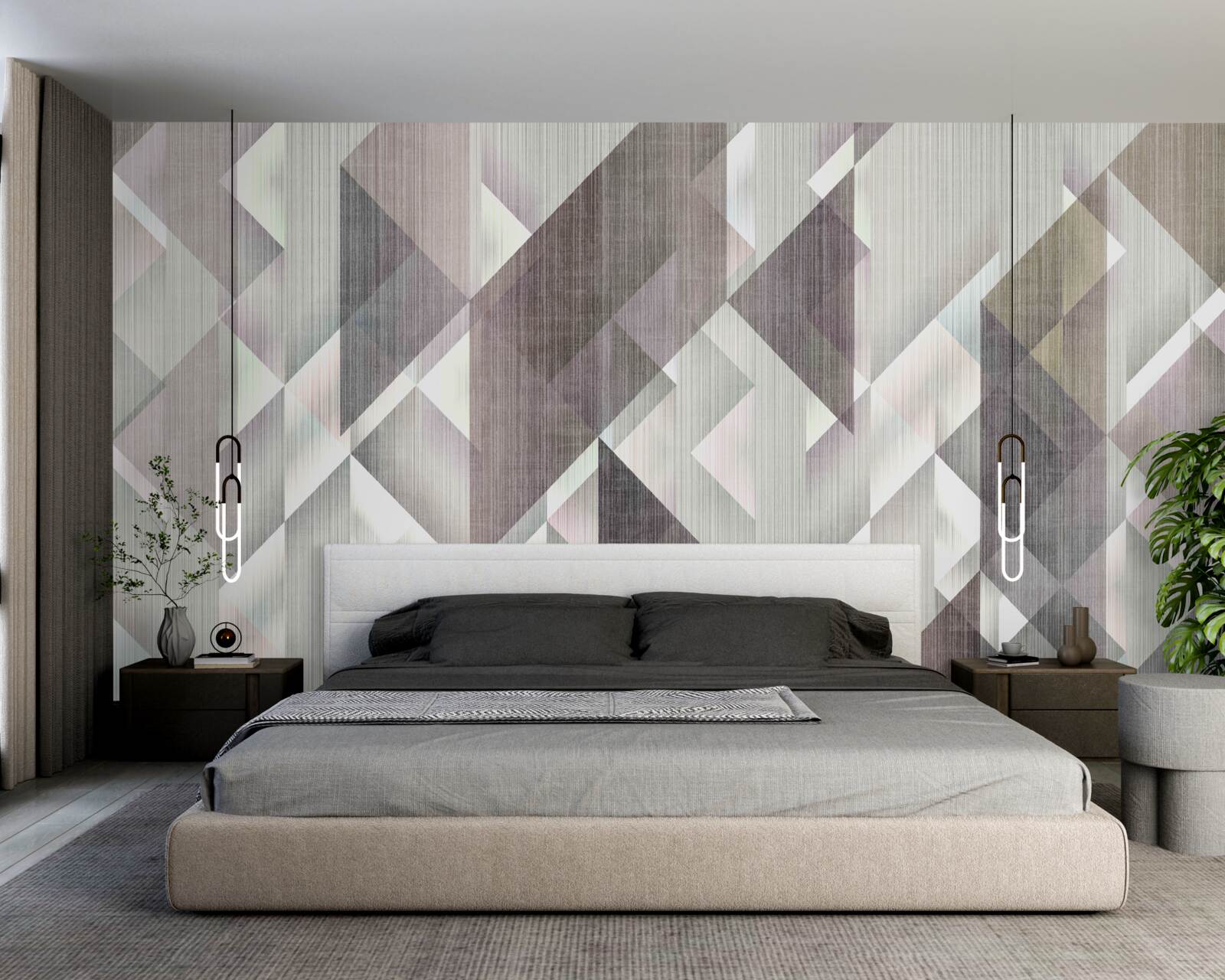 Fotobehang verticaal gerangschikte geometrische vormen