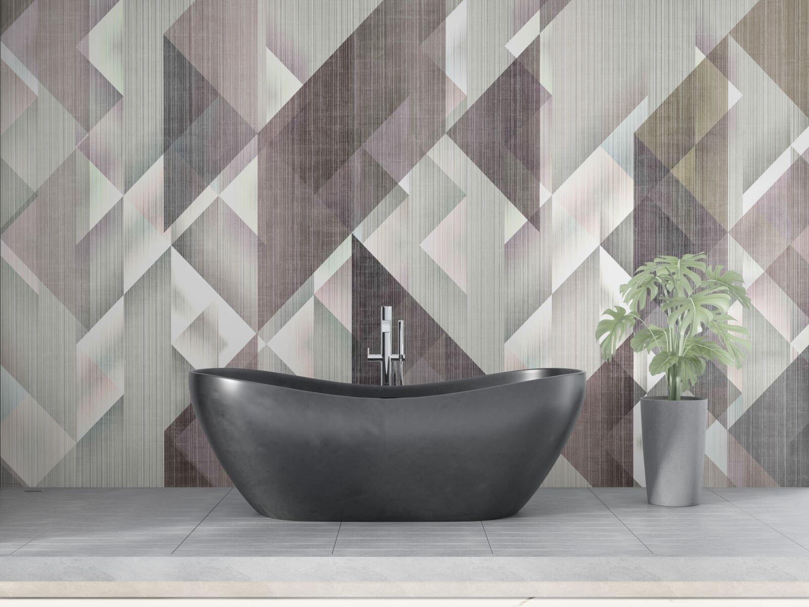 Fotobehang verticaal gerangschikte geometrische vormen